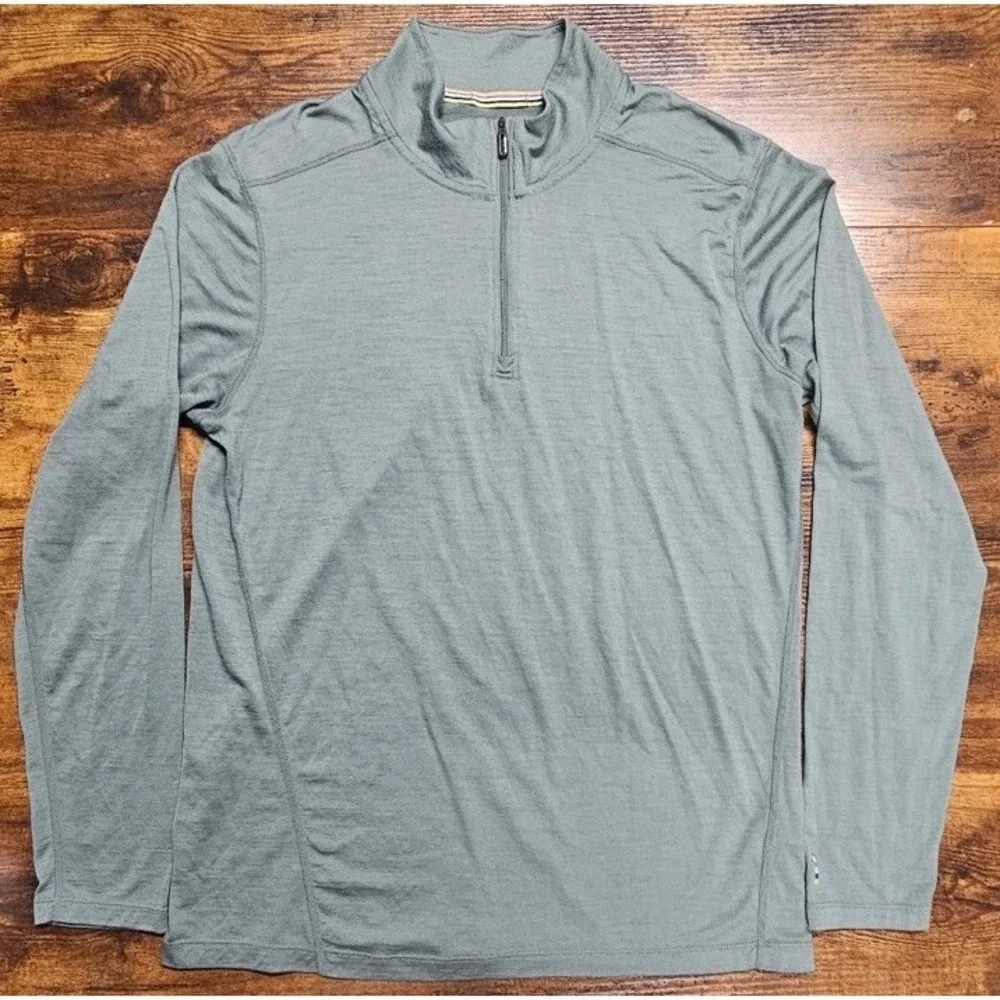 Smartwool Men's Merino 150 1/4 Zip Pullover Mid-Weight Gray Pullover Size Medium